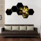 Set hexagonal Gold Orchid