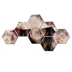 Set hexagonal Abstract Lady