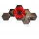 Set tablouri hexagonale Red Daisy