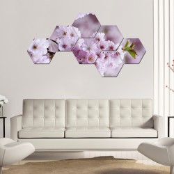 Set tablouri hexagonale flori cires