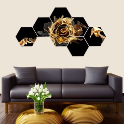 Set hexagonal Gold rose