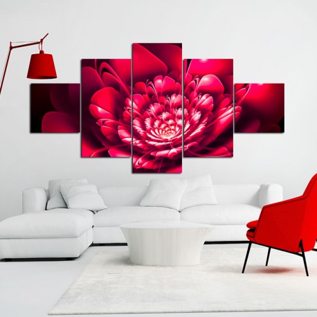 Multicanvas Floare rosie