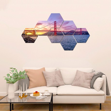 Set tablouri hexagonale Golden Gate Bridge